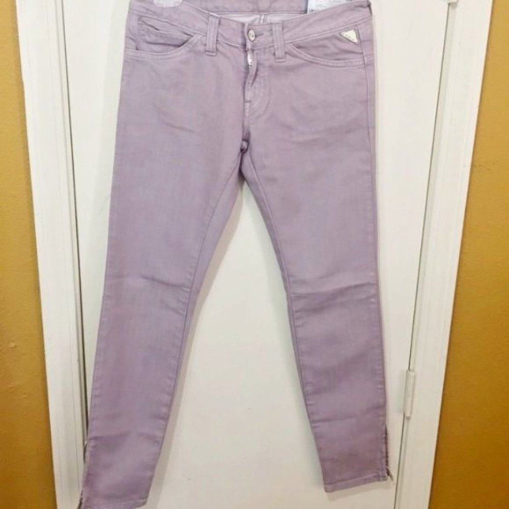 Replay women's size 28 lavender ankle zipper stretch skinny jeans 28x29 29x29